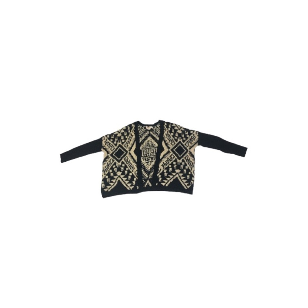 Flying Tomato Black and Cream Tribal Print Cardigan - Women’s Size Small